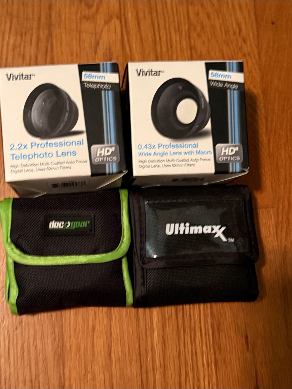 Bundle Lot: Vivitar 58mm Telephoto & Wide Angle Lens and filters SLR DSLR